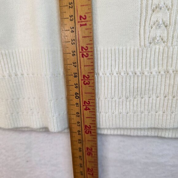 Koret Beaded Knit Sweater Small Mock Neck Back Zipper Coastal Classiccore Luxury - Picture 9 of 9